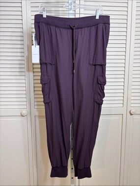 NWT Aritzia COMMUNITY Relaxed Cargo Joggers in Deep Plum Medium